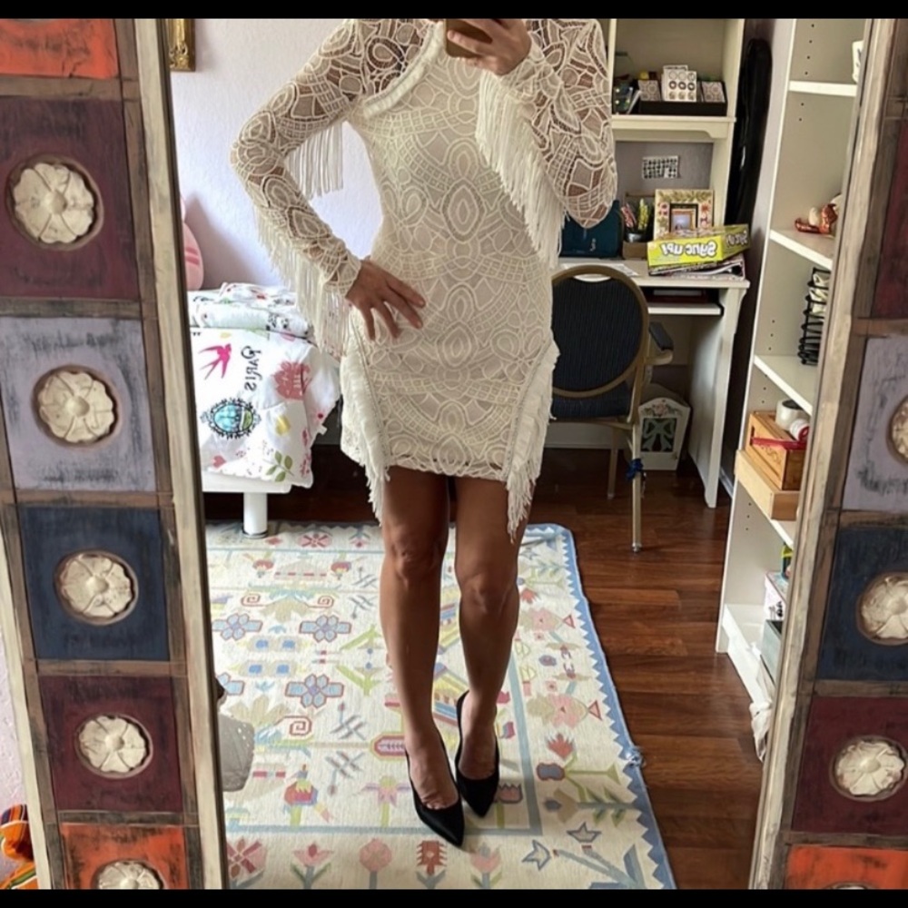 Fringe embroidered Alexis dress!